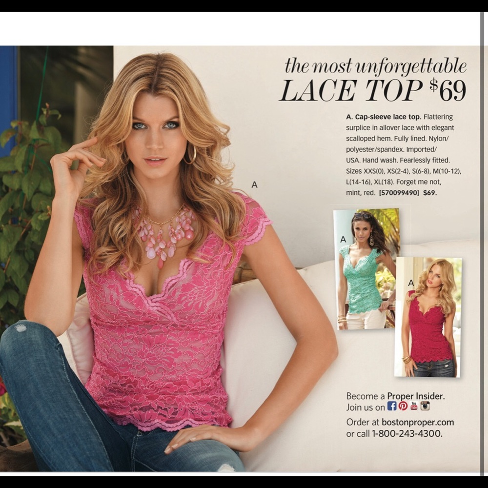 NWT Boston Proper cap sleeve lace top